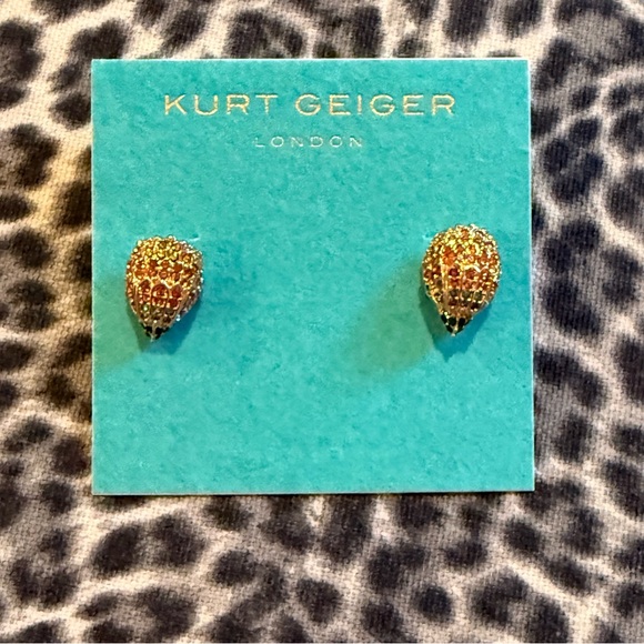 Kurt Geiger Gold Embellished Small Eagle Head Earrings NWT - Picture 5 of 8